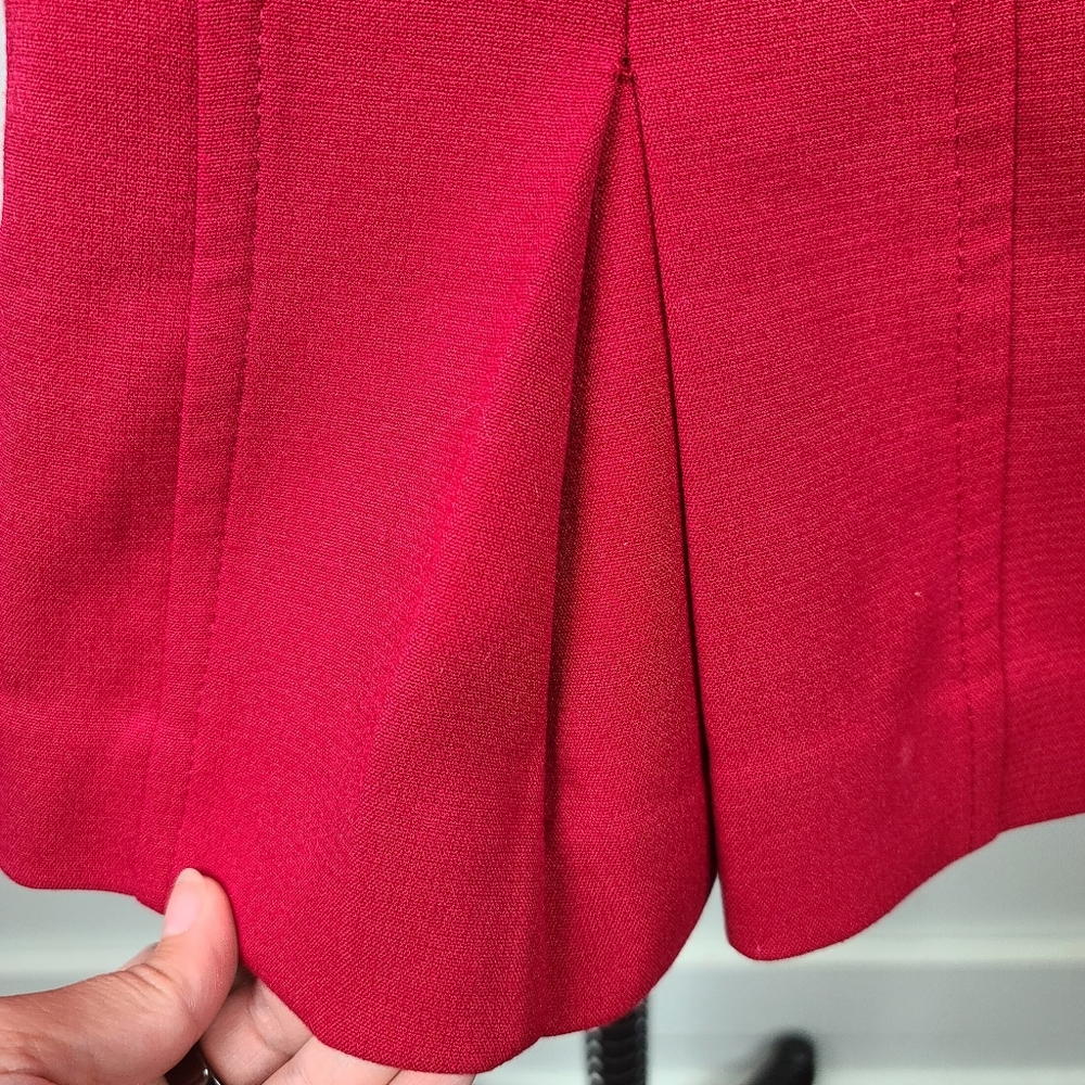 White House Black Market Berry Red Military Inspired Pea Coat M - Picture 10 of 16